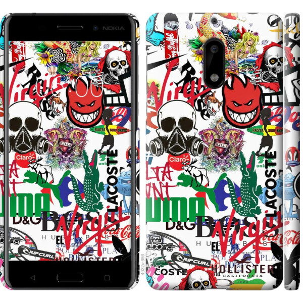 

Чехол на Nokia 6 Many different logos (04798)