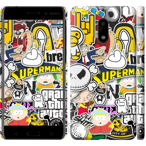 

Чехол на Nokia 6 Popular logos (04798)