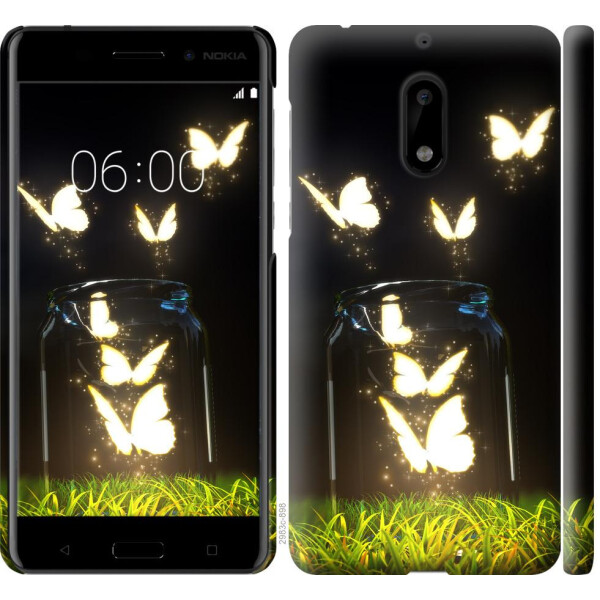 

Чехол на Nokia 6 Светящиеся бабочки (04798)
