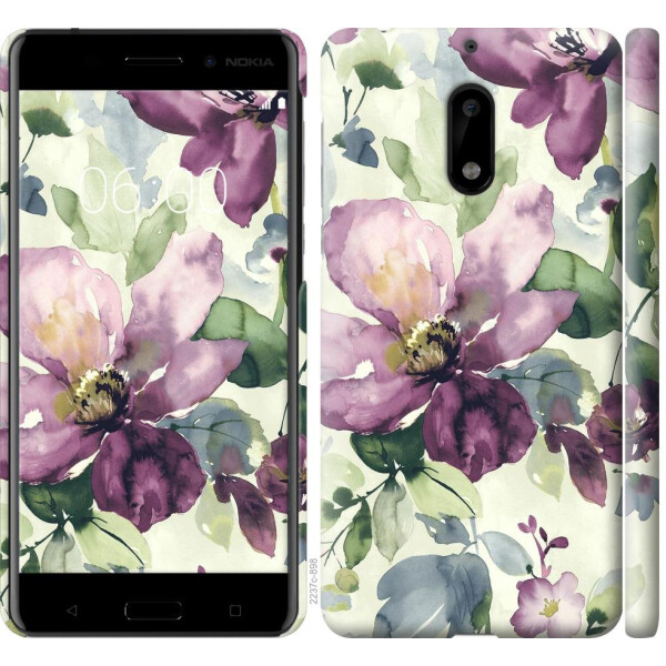 

Чехол на Nokia 6 Цветы акварелью (04798)