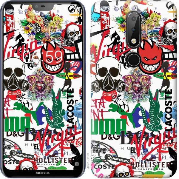 

Чехол на Nokia 6.1 Plus Many different logos (04798)