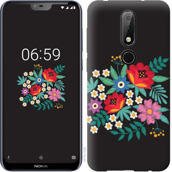 

Чехол на Nokia 6.1 Plus Вышитые цветы (04798)