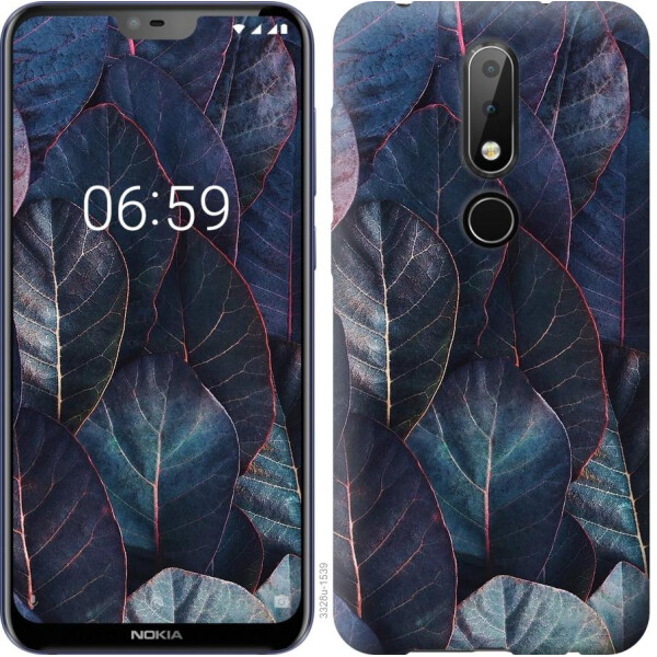 

Чехол на Nokia 6.1 Plus Листья v3 (04798)