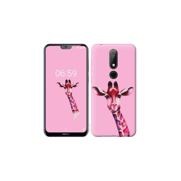 

Чехол на Nokia 6.1 Plus Розовая жирафа (04798)