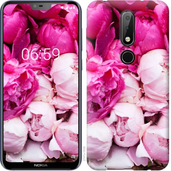 

Чехол на Nokia 6.1 Plus Розовые пионы (04798)