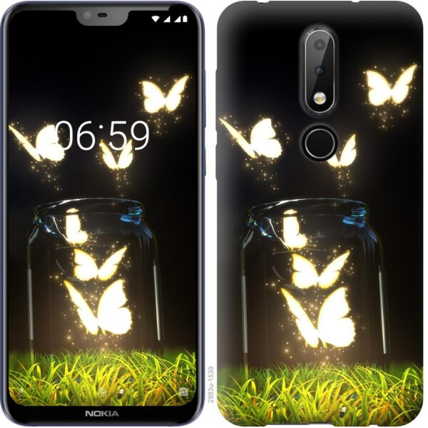 

Чехол на Nokia 6.1 Plus Светящиеся бабочки (04798)