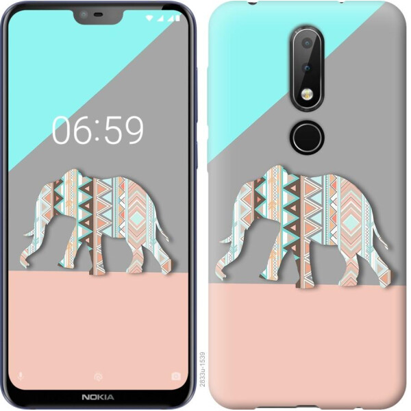 

Чехол на Nokia 6.1 Plus Узорчатый слон (04798)