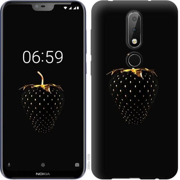 

Чехол на Nokia 6.1 Plus Черная клубника (04798)