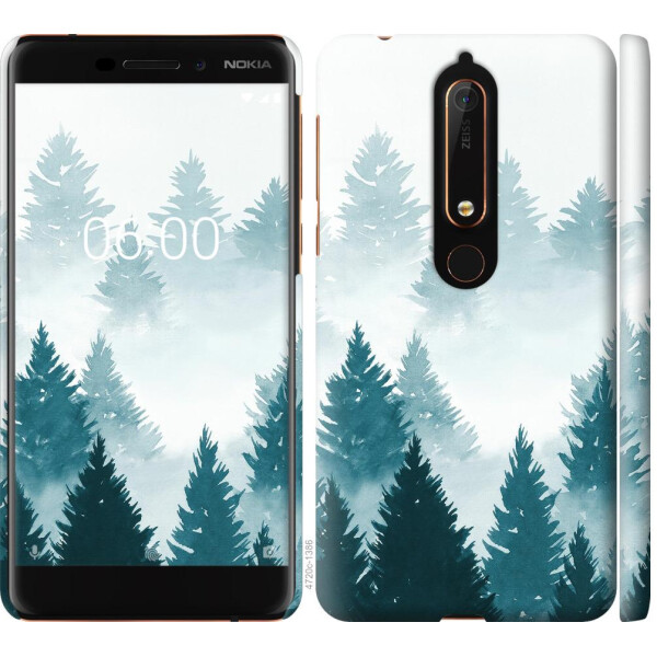

Чехол на Nokia 6.1 Акварельные Елки (04798)