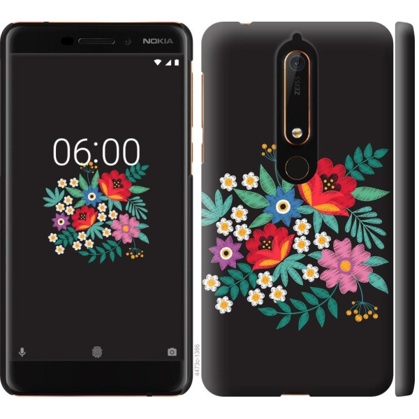 

Чехол на Nokia 6.1 Вышитые цветы (04798)
