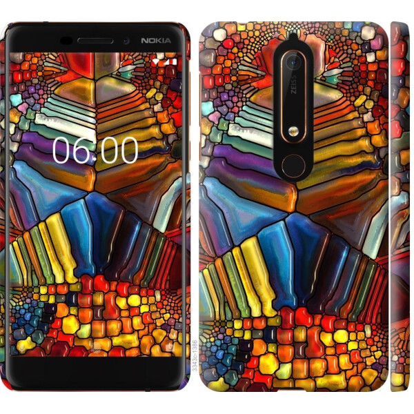 

Чехол на Nokia 6.1 Разноцветный витраж (04798)