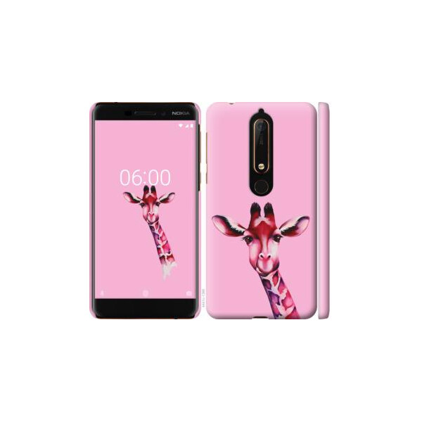 

Чехол на Nokia 6.1 Розовая жирафа (04798)