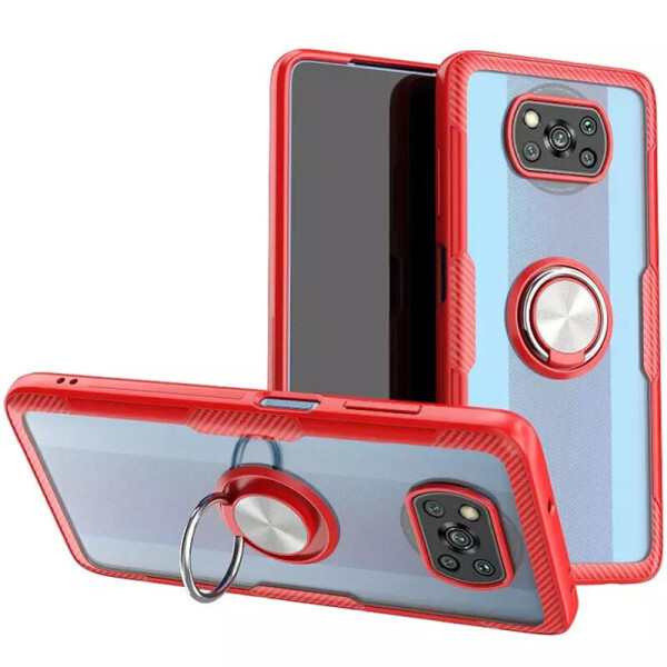 

TPU+PC чехол Deen CrystalRing for Magnet (opp) для Xiaomi Poco X3 NFC Бесцветный / Красный (is_00000040304_1)