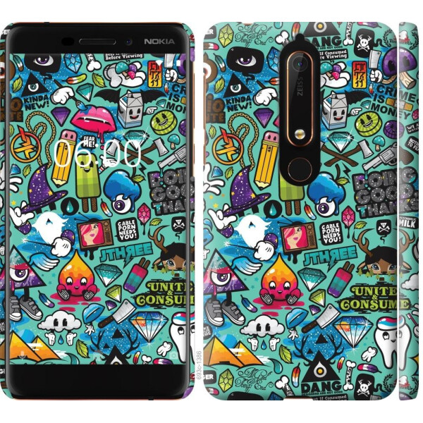 

Чехол на Nokia 6.1 Стикер бомбинг 1 (04798)