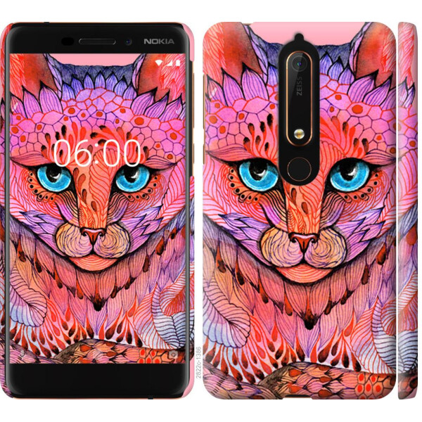 

Чехол на Nokia 6.1 Узорчатая кошка (04798)