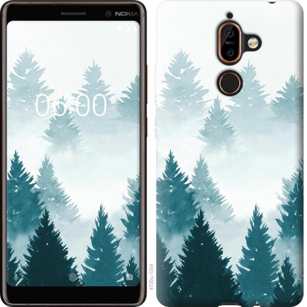 

Чехол на Nokia 7 Plus Акварельные Елки (04798)
