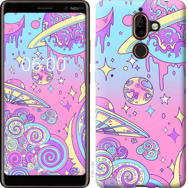 

Чехол на Nokia 7 Plus Розовая галактика (04798)