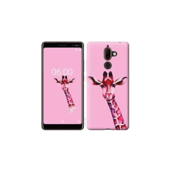 

Чехол на Nokia 7 Plus Розовая жирафа (04798)