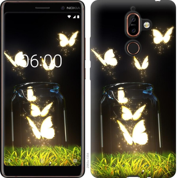 

Чехол на Nokia 7 Plus Светящиеся бабочки (04798)