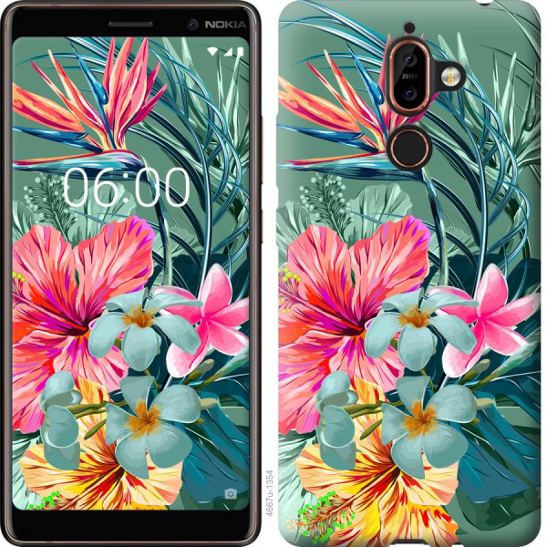 

Чехол на Nokia 7 Plus Тропические цветы v1 (04798)