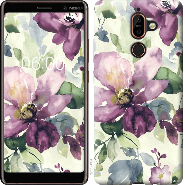 

Чехол на Nokia 7 Plus Цветы акварелью (04798)