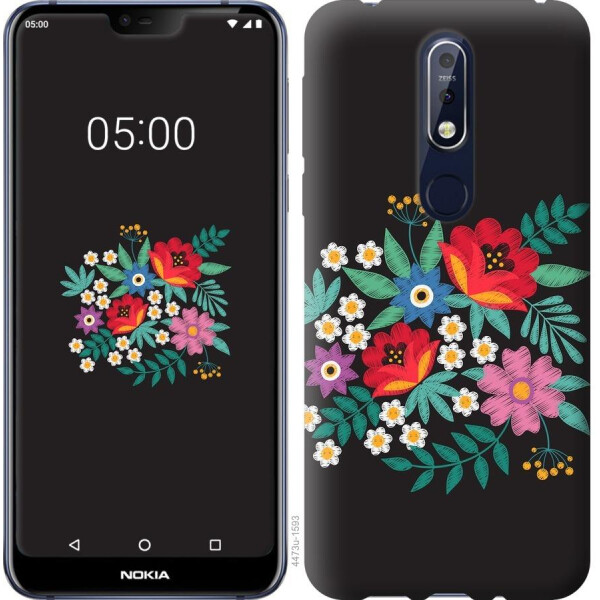 

Чехол на Nokia 7.1 Вышитые цветы (04798)