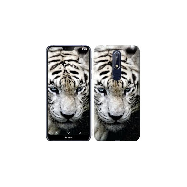

Чехол на Nokia 7.1 Грустный белый тигр (04798)