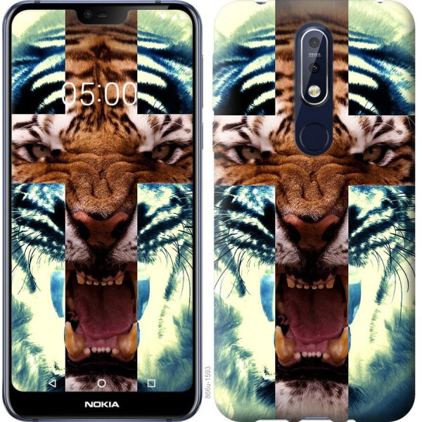 

Чехол на Nokia 7.1 Злой тигр (04798)