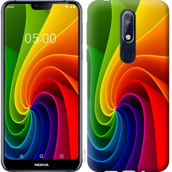 

Чехол на Nokia 7.1 Радужный вихрь (04798)