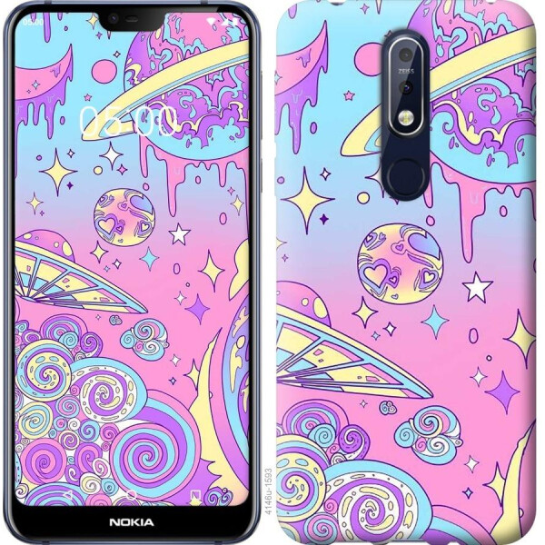 

Чехол на Nokia 7.1 Розовая галактика (04798)