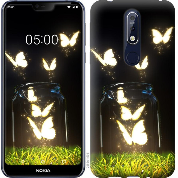 

Чехол на Nokia 7.1 Светящиеся бабочки (04798)