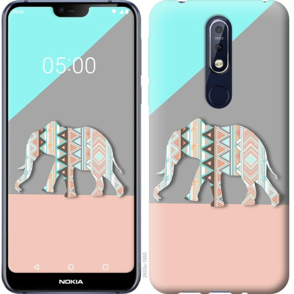 

Чехол на Nokia 7.1 Узорчатый слон (04798)