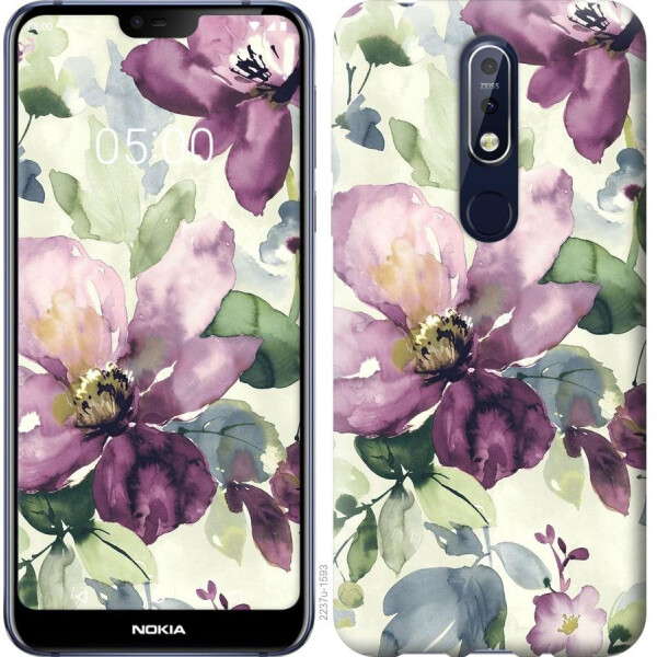 

Чехол на Nokia 7.1 Цветы акварелью (04798)