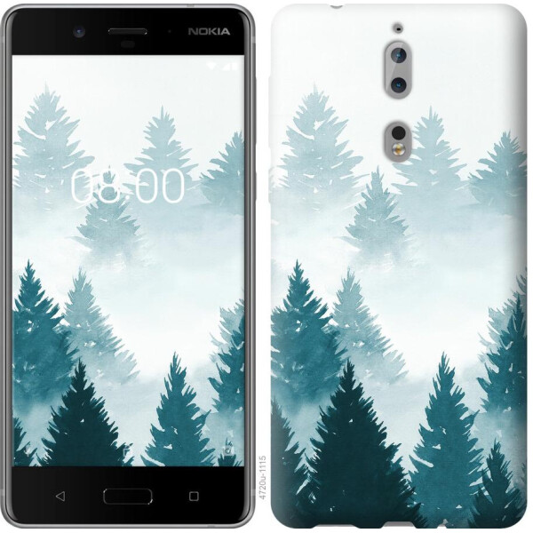 

Чехол на Nokia 8 Акварельные Елки (04798)