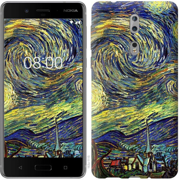 

Чехол на Nokia 8 Винсент Ван Гог. Звёздная ночь (04798)
