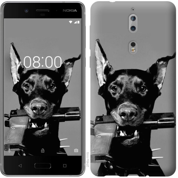 

Чехол на Nokia 8 Доберман (04798)