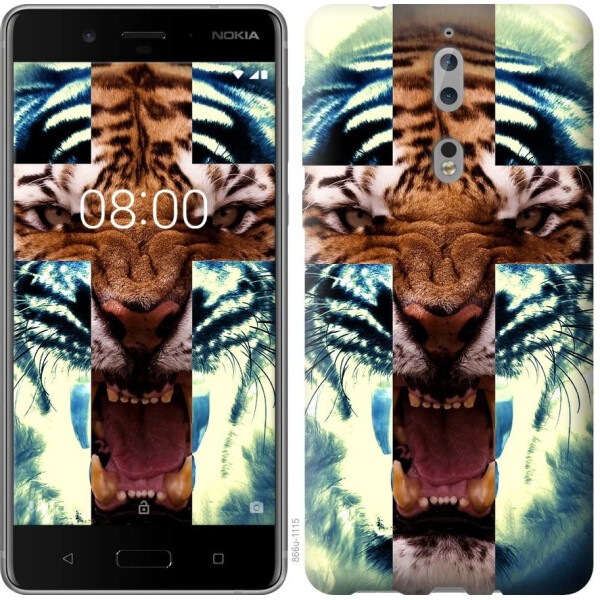 

Чехол на Nokia 8 Злой тигр (04798)