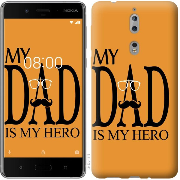 

Чехол на Nokia 8 Мой папа Герой (04798)