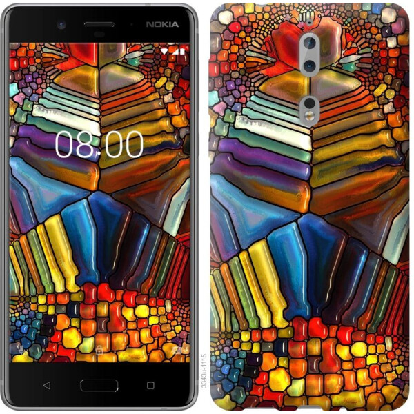 

Чехол на Nokia 8 Разноцветный витраж (04798)