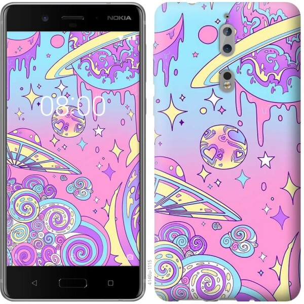 

Чехол на Nokia 8 Розовая галактика (04798)