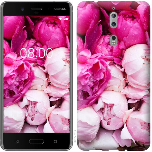 

Чехол на Nokia 8 Розовые пионы (04798)