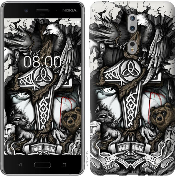 

Чехол на Nokia 8 Тату Викинг (04798)