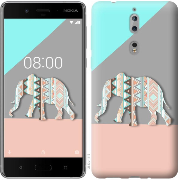 

Чехол на Nokia 8 Узорчатый слон (04798)