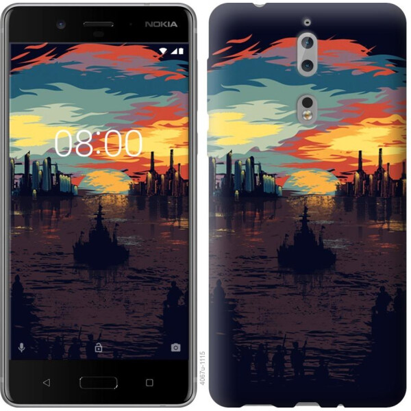 

Чехол на Nokia 8 Череп-абстракция (04798)