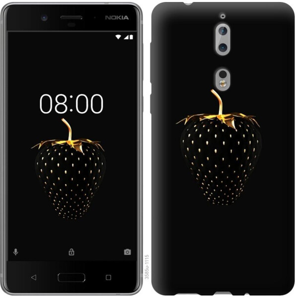 

Чехол на Nokia 8 Черная клубника (04798)