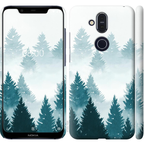 

Чехол на Nokia 8.1 Акварельные Елки (04798)