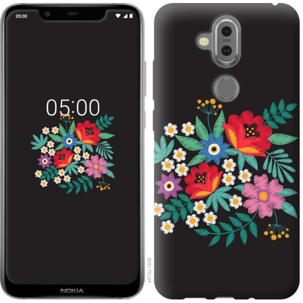 

Чехол на Nokia 8.1 Вышитые цветы (04798)