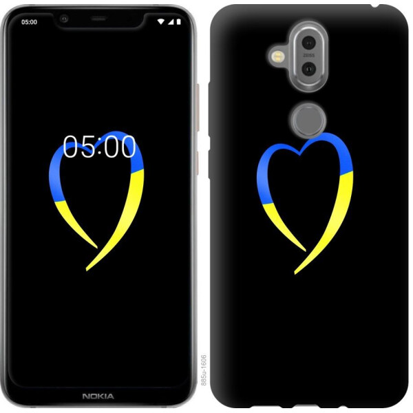 

Чехол на Nokia 8.1 Жёлто-голубое сердце (04798)