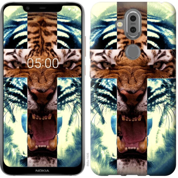 

Чехол на Nokia 8.1 Злой тигр (04798)