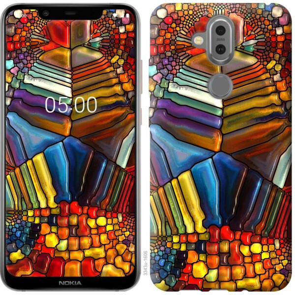 

Чехол на Nokia 8.1 Разноцветный витраж (04798)